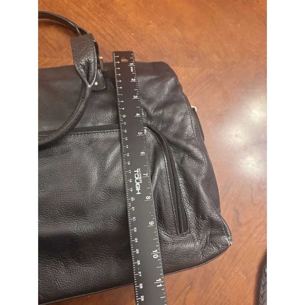 CLARKS Distressed Heavy Duty Black Leather large Laptop Bag